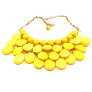 Vintage Statement Gold Tone Beaded Necklace 20”